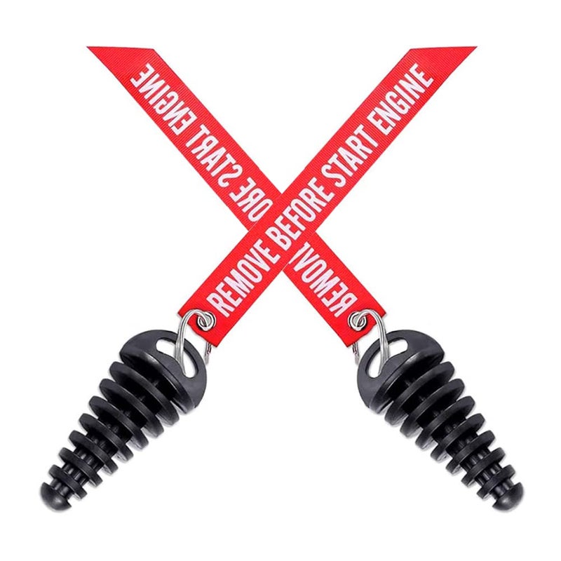 MELIFE 0.6""-1.5"" Muffler Exhaust Wash Plug  Motorcycle Dirt Bike 2 Stroke with Streamer Rubber Exhaust Silencer (2 Pack) - Image 2
